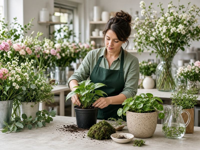 Plant care bar at Florals Melanscius